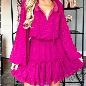 BUDDY LOVE ZOZO ELASTIC WAIST MINI DRESS - PINK LADY